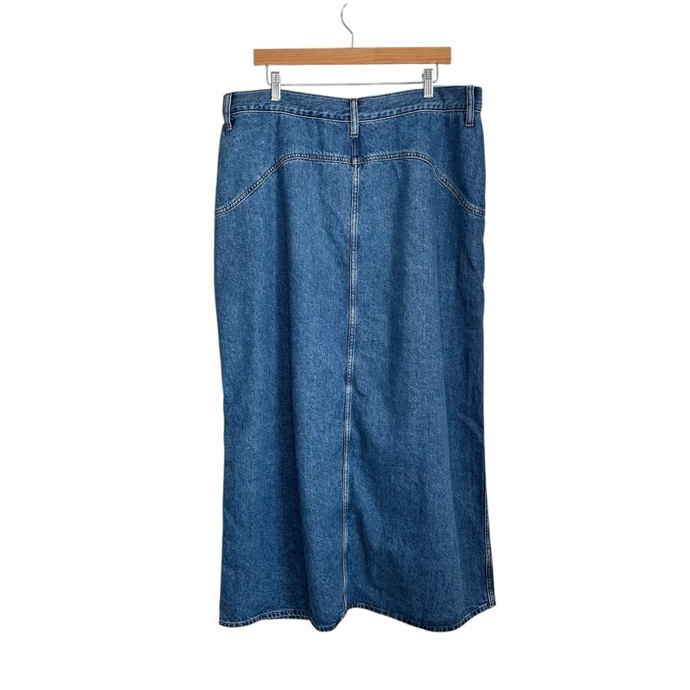Madewell Womens Denim Western Maxi Skirt Size 33 Blue Front Split NWT - Picture 4 of 11